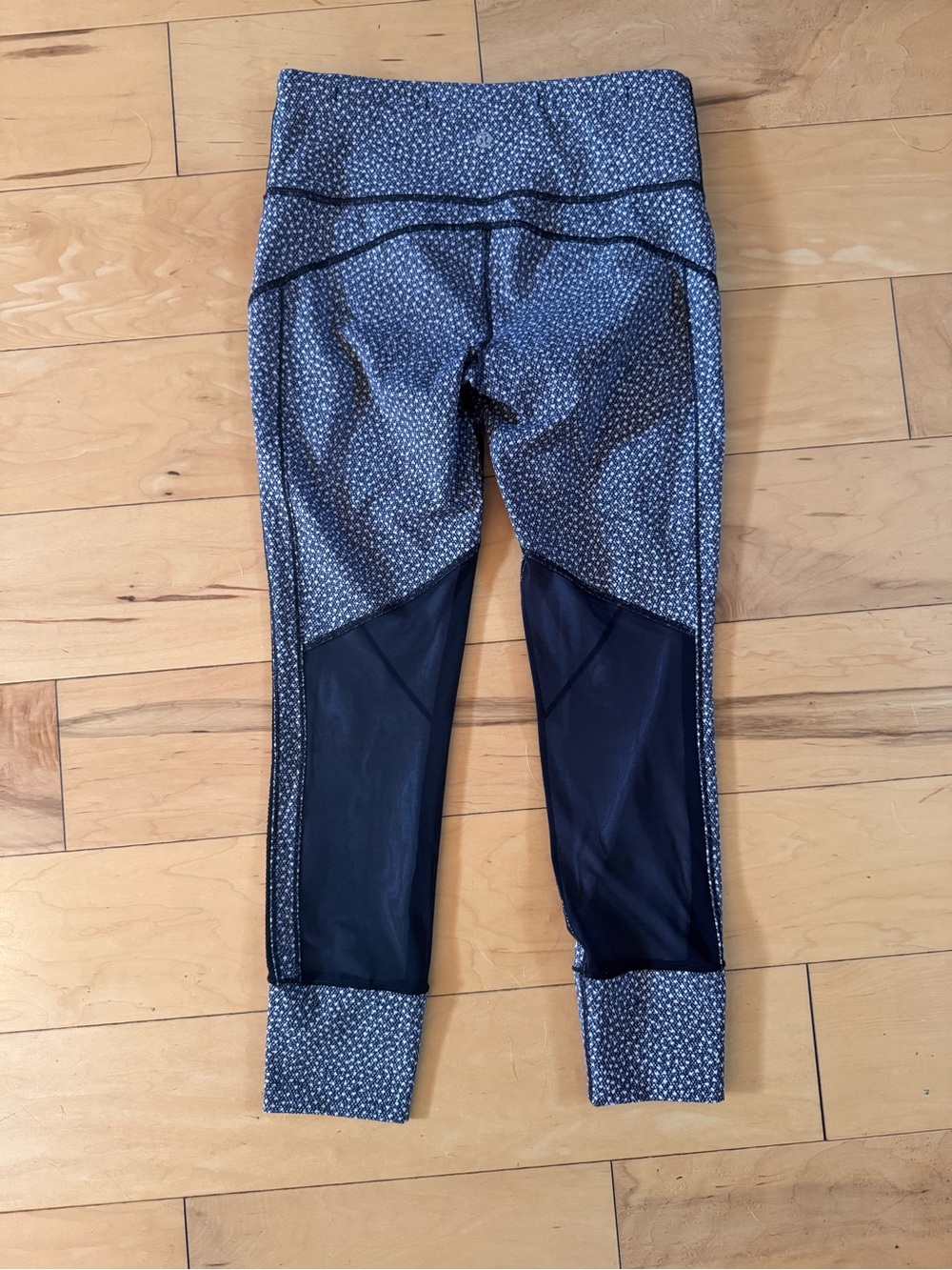 lululemon athletica Navy Speckle Capri with Black Mesh Insets